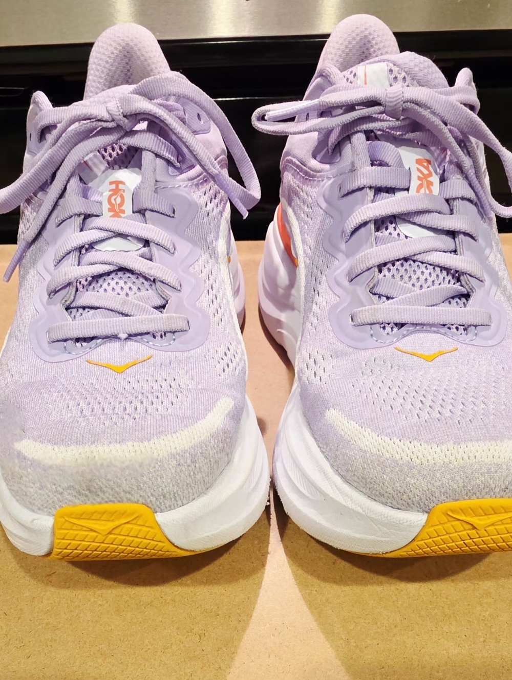 ​HOKA Bondi 9 Women’s Size 11B Lavender / Orange - Worn Twice! - Picture 4 of 7